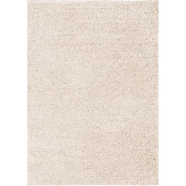 Unbranded Beige Polypropylene 4 ft. x 6 ft. Solid Color Indoor Area Rug