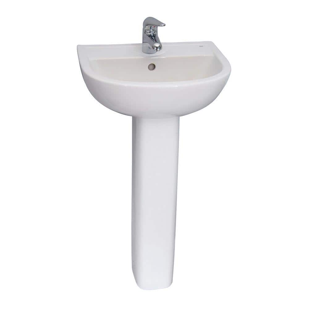 Barclay Products Compact 500 Pedestal Combo Bathroom Sink In White 3 541wh The Home Depot