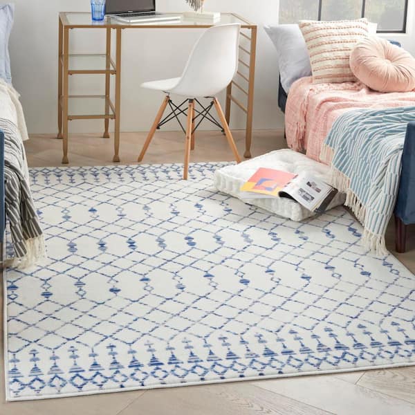 Whimsicle Ivory 5 ft. x 7 ft. Tribal Moroccan Contemporary Area Rug