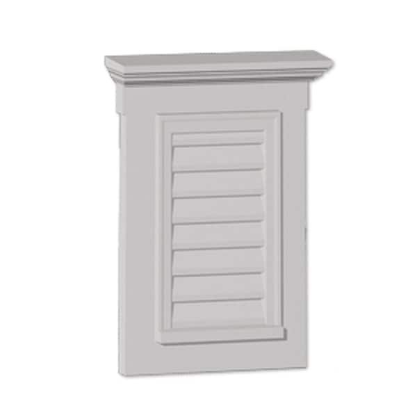 Fypon 31 in. x 33.5 in. Rectangular White Polyurethane Weather Resistant Gable Louver Vent