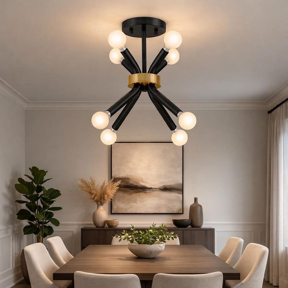 LARK Axton 8-Light Black Pendant Light 83853BK - The Home Depot