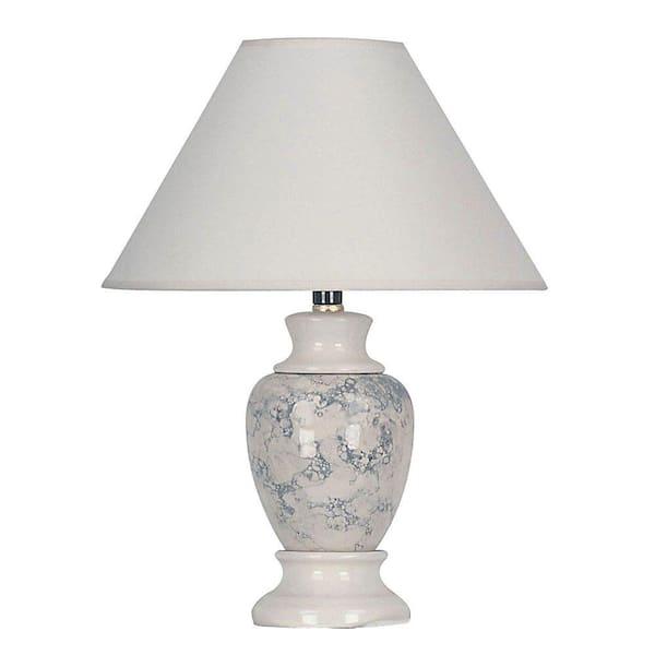 ORE International 13 in. Ceramic Ivory Table Lamp