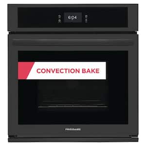 27 in. Single Electric Wall Oven with Convection in Black