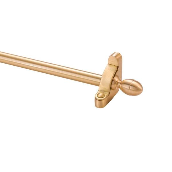 Zoroufy Heritage Collection Tubular 36 in. x 1/2 in. Brushed Brass Stair Rod Set with Acorn Finial