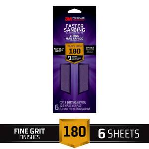 Pro Grade Precision 3-2/3 in. x 9 in. 180-Grit (Fine) Faster Sanding Sheets (6-Sheets/Pack)(Case of 18)