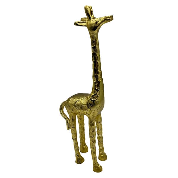 castellousa Gold 13 in. x 2 in. Aluminum Giraffe Decorative Metal Statue