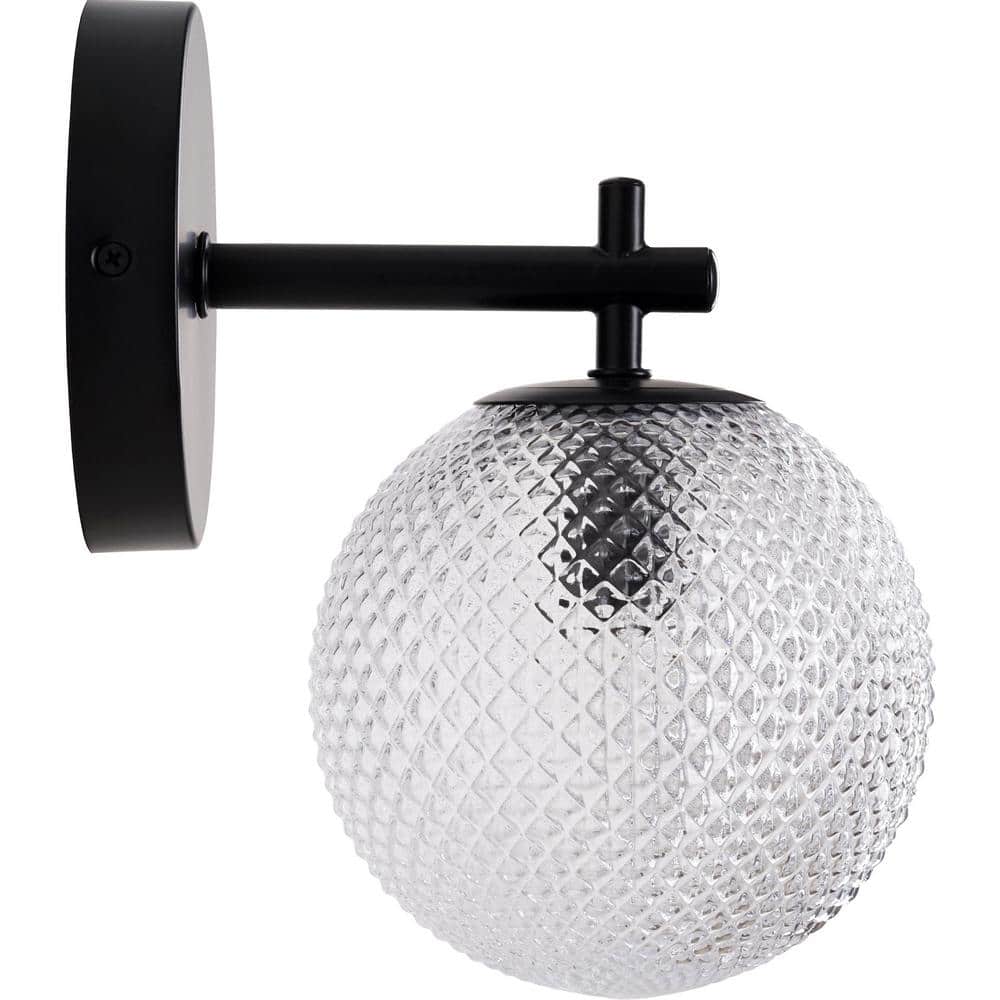 Prismatic 6 in. 1-Light Black Wall Sconces with Globe Shade price history on PriceWatchPro