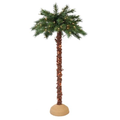 Outdoor lighted palm tree home depot Clearance