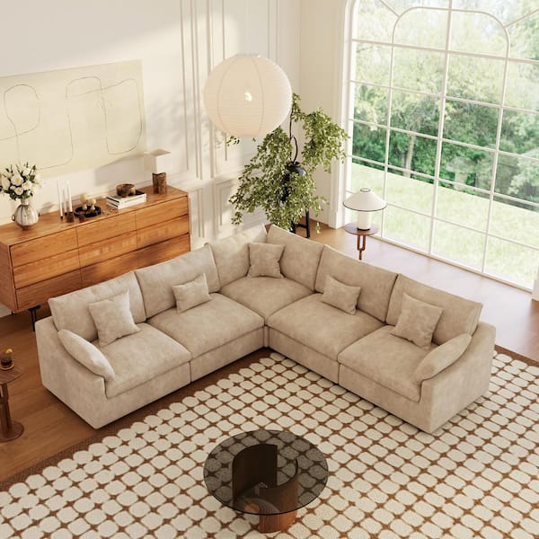 Magic Home 90 in. Straight Arm 3-Seater Curved Comfy Teddy Velvet