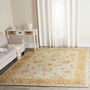 Antiquity Light Blue/Sage 10 ft. x 14 ft. Border Area Rug