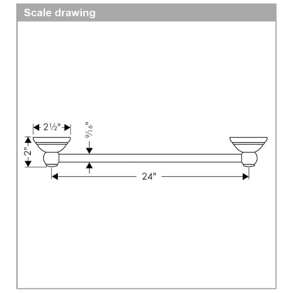 Polished Nickel 26.5" Modern Wall Mounted Towel Bar