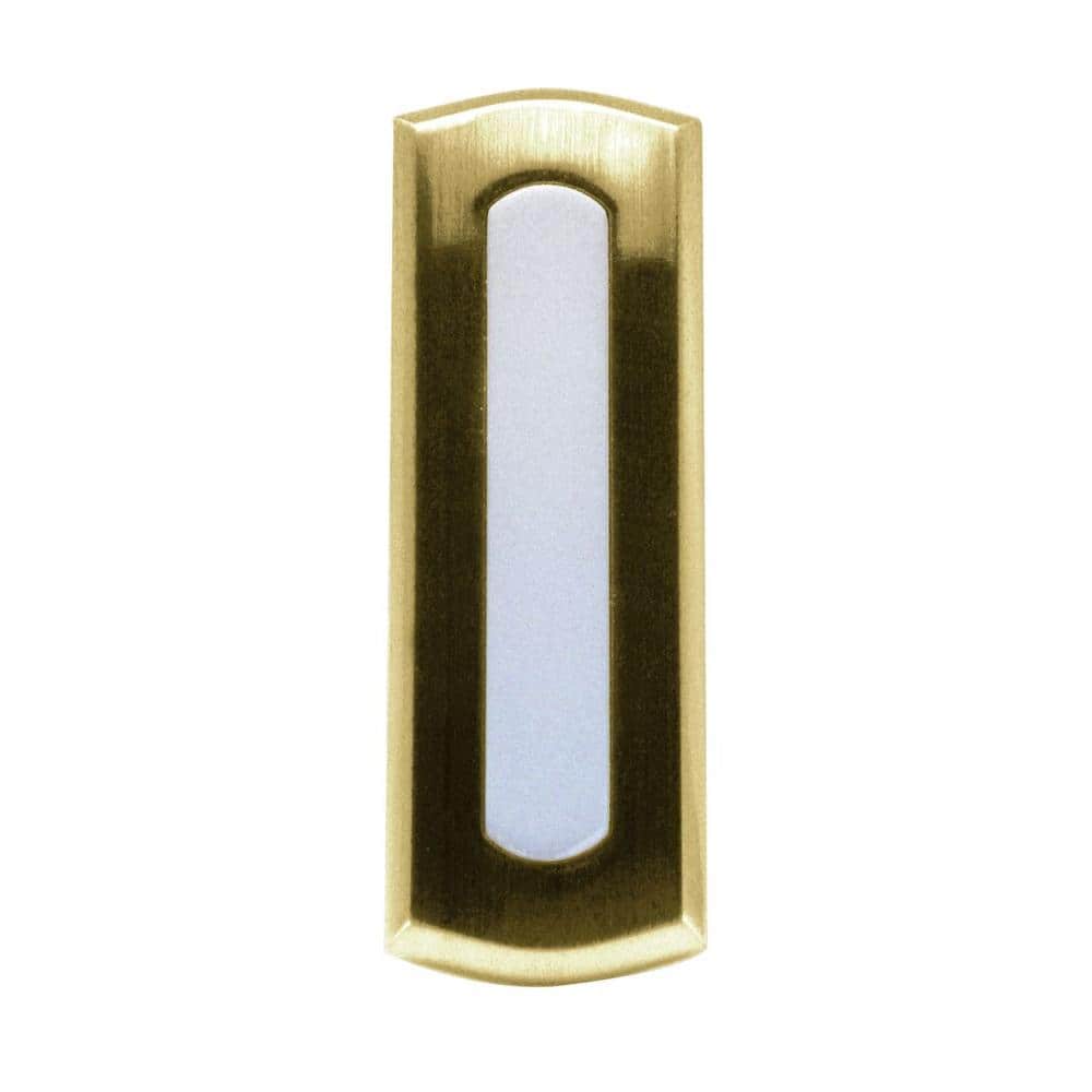 UPC 853009001932 product image for Wireless Battery Operated Doorbell Push Button, Colonial Style Polished Brass | upcitemdb.com