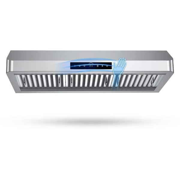 36 in. 900CFM Ducted Under Cabinet Range Hood with 3-Speed Gesture Sensing & Touch Control Panel in Stainless Steel