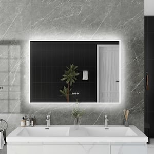 40 in. W x 28 in. H Rectangle Acrylic Framed LED Dimmable Wall Bathroom Vanity Mirror