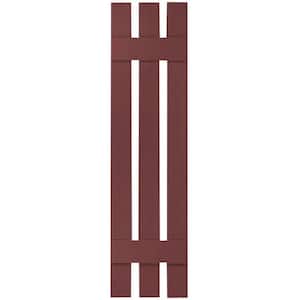 12 in. x 54 in. Lifetime Vinyl TailorMade Three Board Spaced Board and Batten Shutters Pair Wineberry
