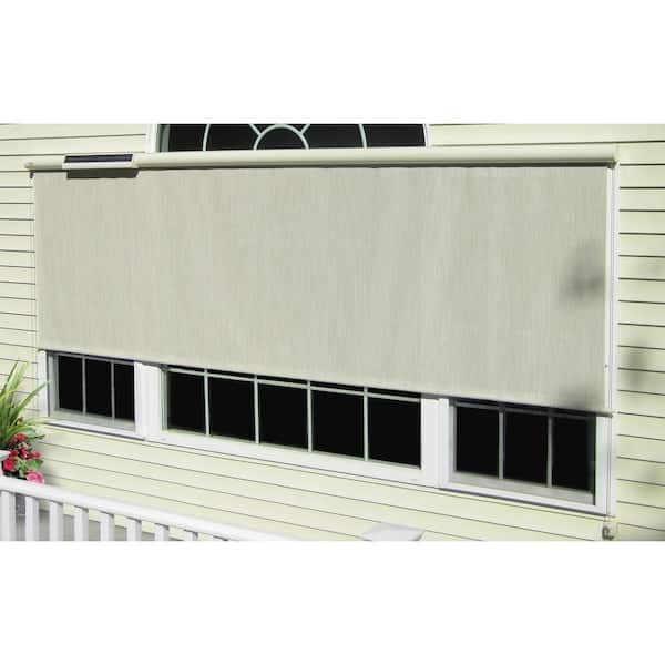 Bali Essentials Coral White Cordless Light Filtering Fade Resistant Vinyl Horizontal Exterior Roll-Up Shade 42 in. W x 84 in. L