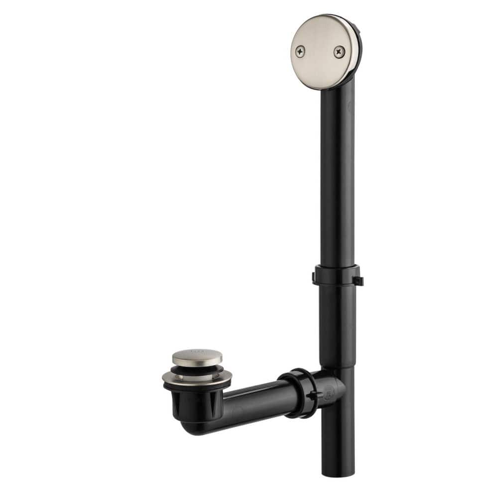 1-1/2 in. Brushed Nickel Tubular Bath Drain Kit, Tip Toe Stopper, Touch Toe Tub Drain, Waste and Overflow Assembly price history on PriceWatchPro