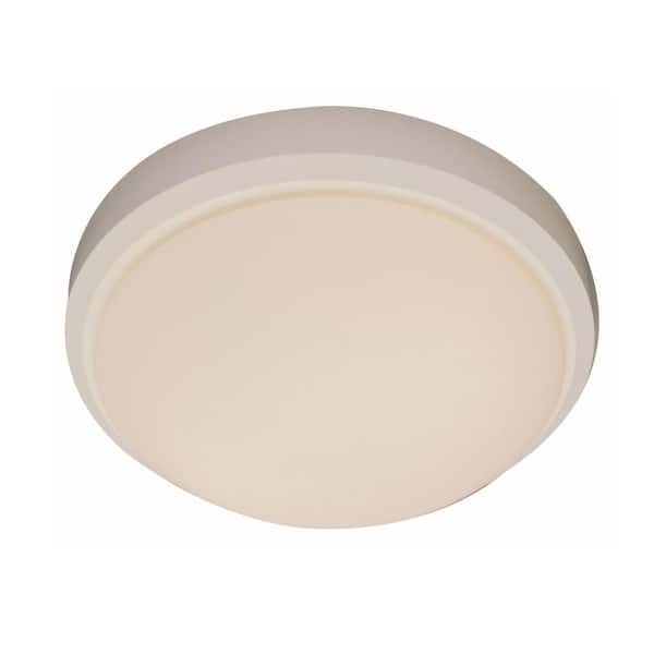 Bel Air Lighting Bliss 11 in. 1-Light CFL White Flush Mount Ceiling Light Fixture with Frosted Glass Shade