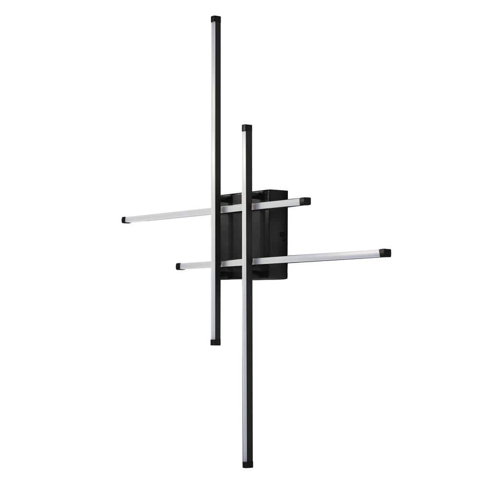 Matte Black 32.5'' Modern LED Ceiling Flush Mount for Indoor/Outdoor