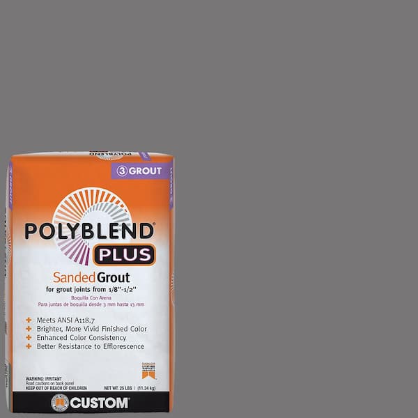 Custom Building Products Polyblend Plus #19 Pewter 25 lb. Sanded Grout