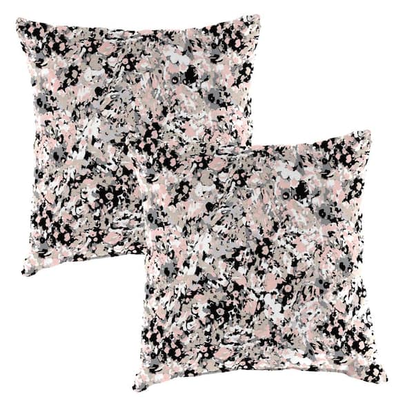 Jordan Manufacturing 16 in. L x 16 in. W x 4 in. T Square Outdoor Throw Pillow in Fleck Peyote (2-Pack)