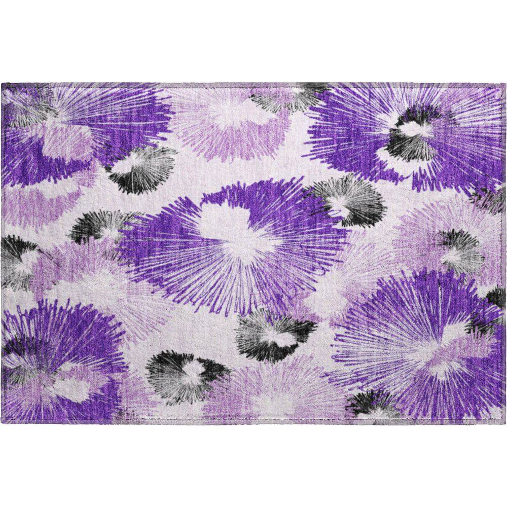 Mayfield Premium Machine Washable Abstract AMF2132 Purple 2 ft. x 3 ft. Accent Rug price history on PriceWatchPro