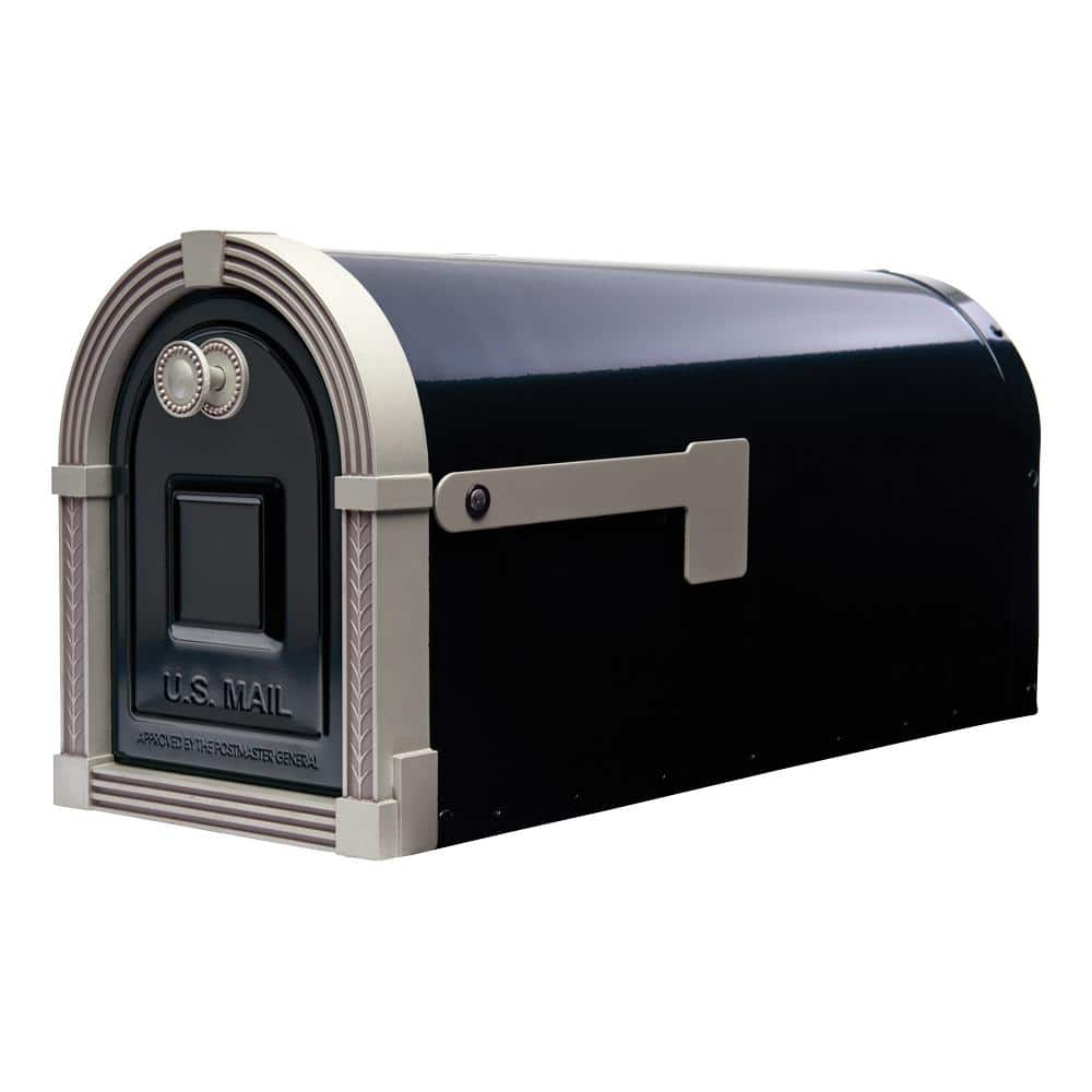 Architectural Mailboxes Brunswick Large  Steel  Post-Mount Mailbox  Black  BM16BSNAM