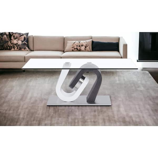 HomeRoots 48 in. Rectangle Glass Coffee Table