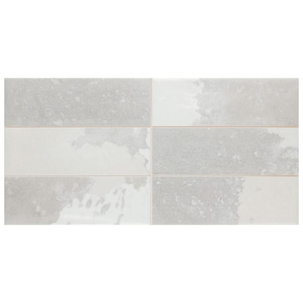 Merola Tile Kings Luxe Tradition Brick Silver 7-7/8 in. x 15-3/4 in. Porcelain Wall Tile (10.56 sq. ft./Case)