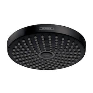 Croma Select S 2-Spray Patterns 1.8 GPM 7 in. ceiling or wall Fixed Shower Head in Matte Black