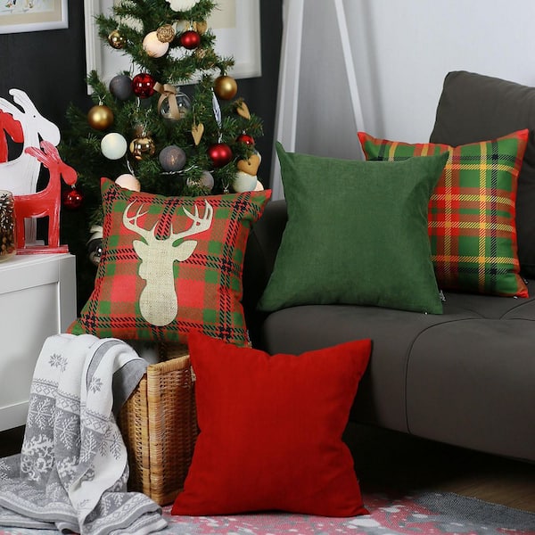 C&F Home Plaid Christmas Tree Applique Throw Pillow