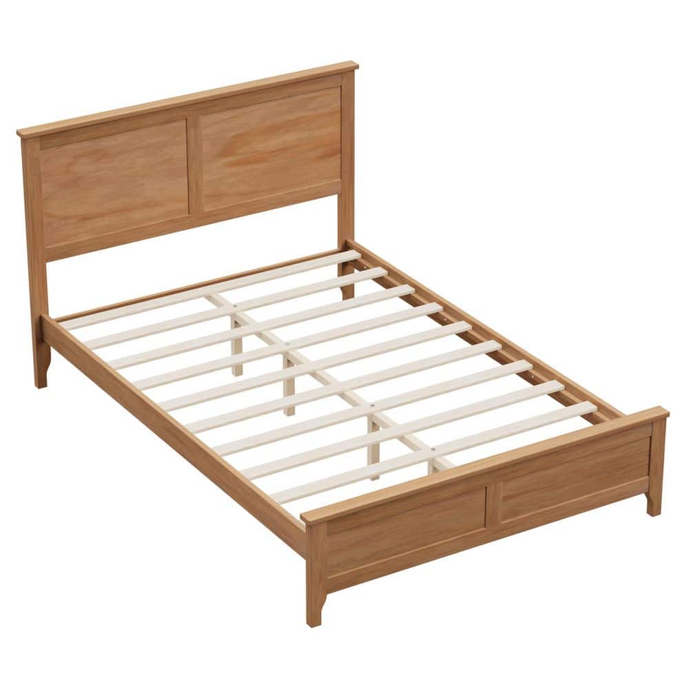 Brown Solid Wood Frame Full Platform Bed with Solid Wood 78.4 in. x 58 in. x 42.3 in. Headboard Footboard in Seadrift price history on PriceWatchPro