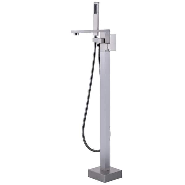 ARCORA 1-Handle Claw Foot Tub Faucet with Hand Shower in Brushed Nickel
