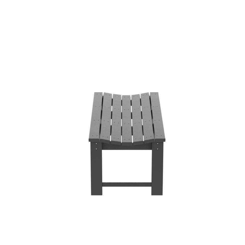 Gray 48-Inch Weather-Resistant Backless Outdoor Bench