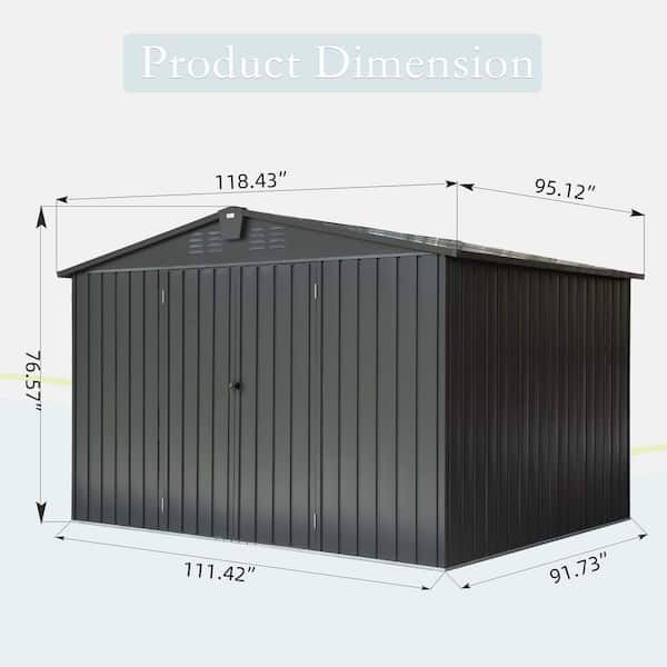 domi outdoor living 10 ft. W x 8 ft. D Metal Shed with Lockable