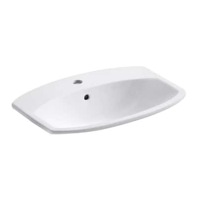 Cimarron Drop-In Vitreous China Bathroom Sink in White