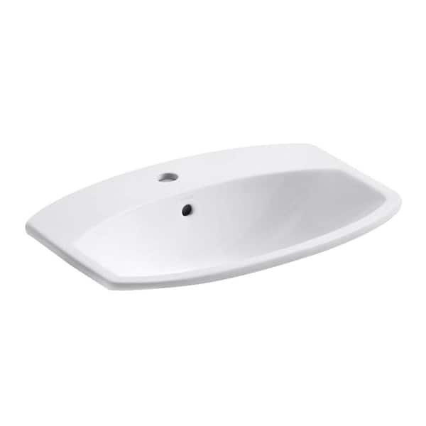 KOHLER Cimarron 22-3/4 in. Drop-In Vitreous China Bathroom Sink in White