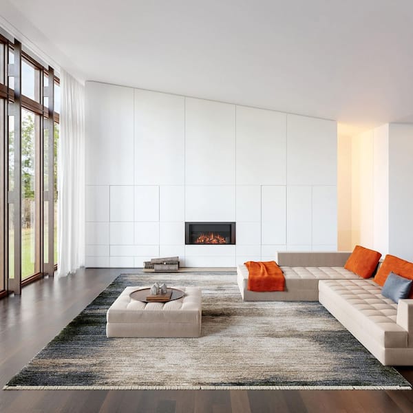 Rhianna Contemporary Abstract Dark Beige 10 ft. x 13 ft. Indoor/Outdoor Patio Area Rug