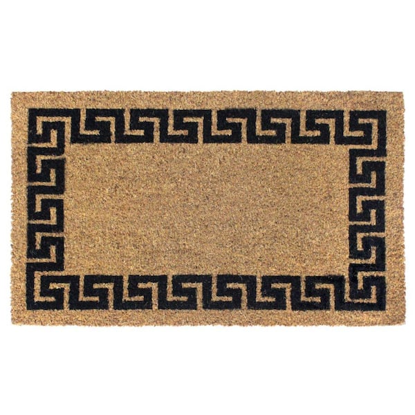 RugSmith Black Greekey Bordered 18 in. x 30 in. Doormat