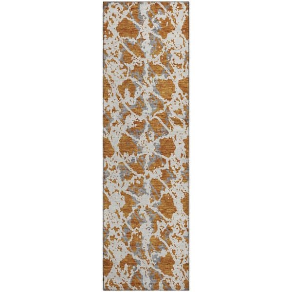 Addison Rugs Mayfield Premium Machine Washable Abstract AMF969 Copper 2 ft. 3 in. x 7 ft. 6 in. Runner Rug