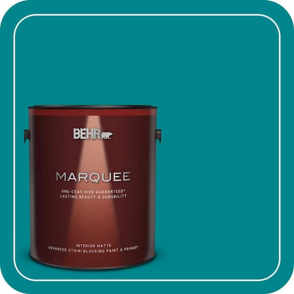 BEHR MARQUEE 1 gal. #500B-7 Tucson Teal Matte Interior Paint & Primer