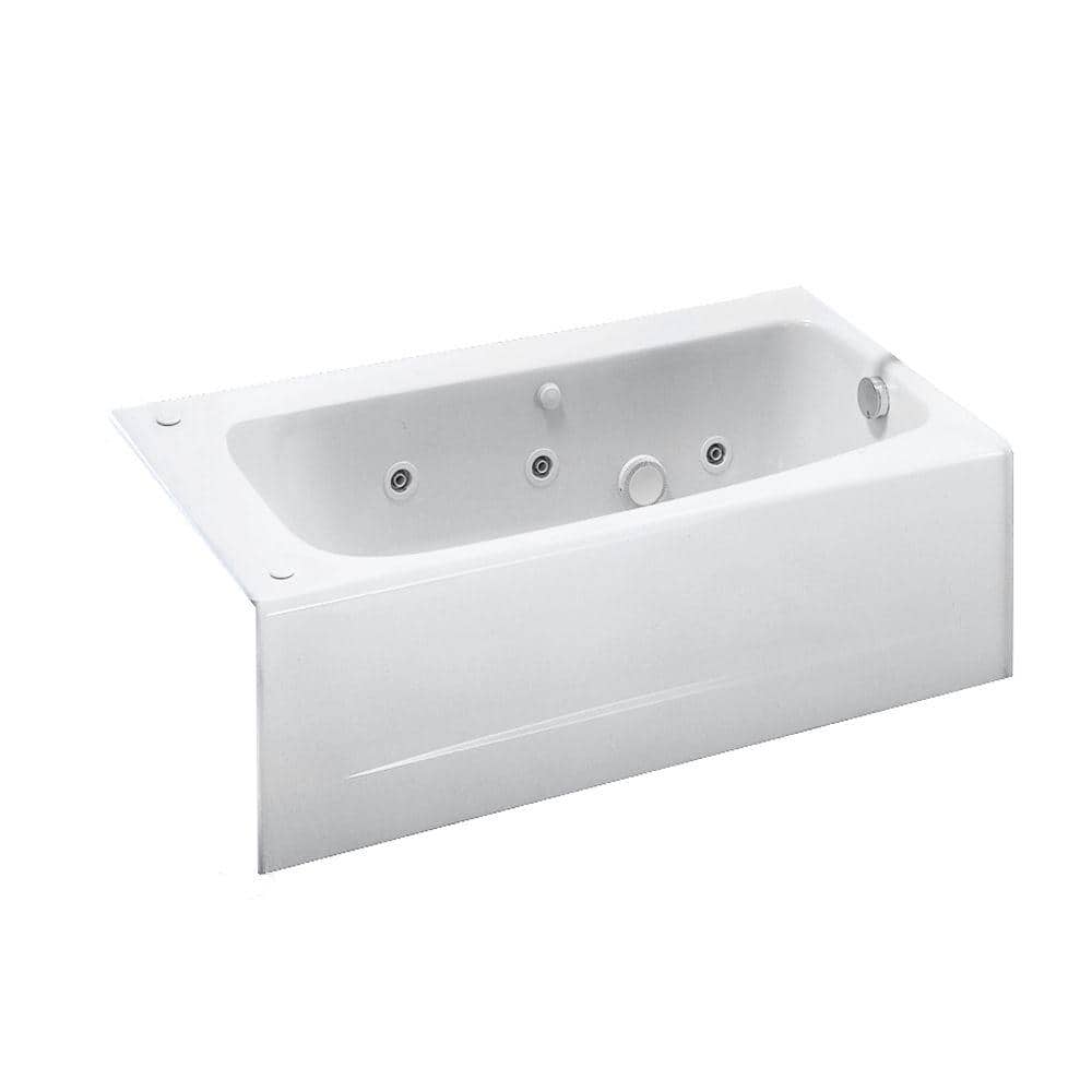 Cambridge 60 in. x 32 in. Right Drain Whirlpool Tub in Arctic