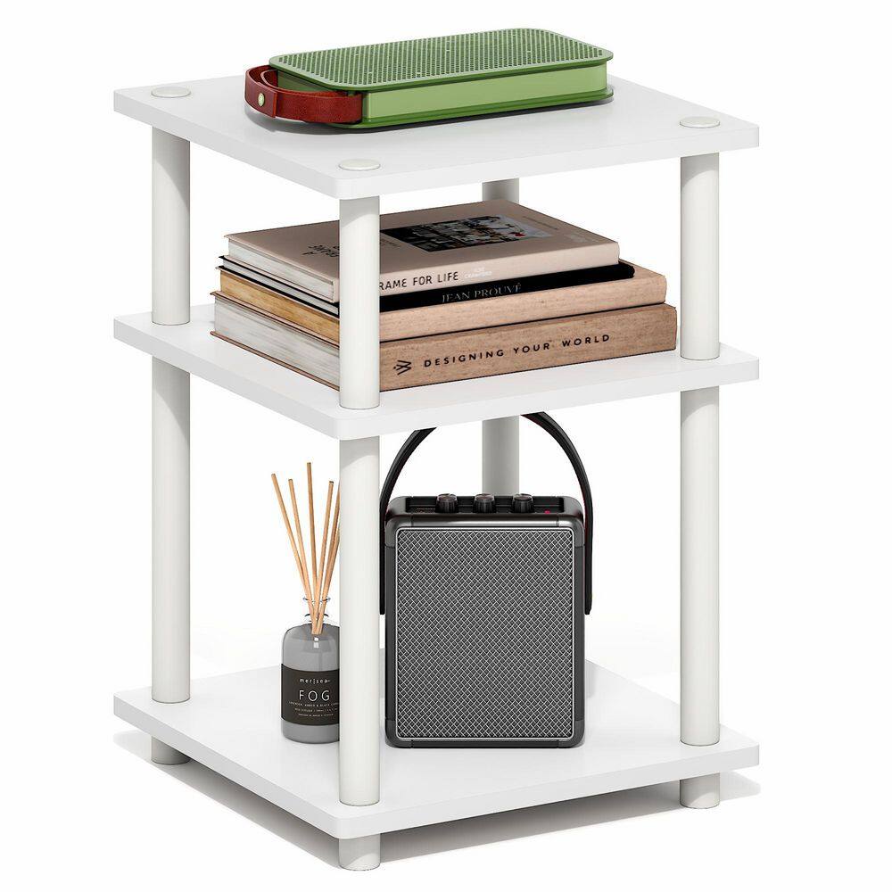 TURN-N-TUBE 14.6 in. White/White Square Wood End Table price history on PriceWatchPro