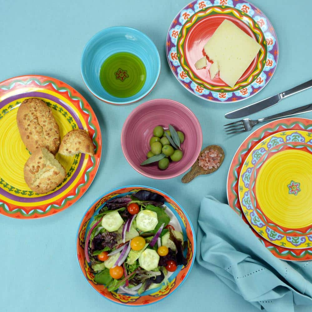 Galicia Multicolor Ceramic Floral 16-Piece Dinnerware Set