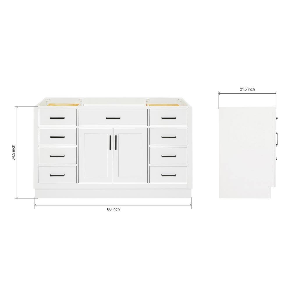 60'' White Hardwood Single Freestanding Bathroom Vanity Base