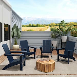 Shoreside Navy Blue Folding Adirondack Chair (Set of 4)