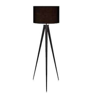 Romanza Tripod Floor Lamp with Black Shade