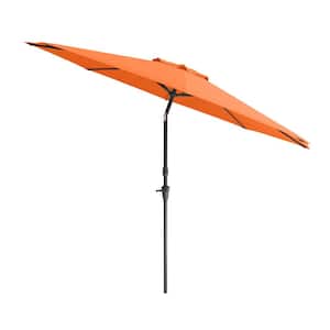 10 ft. Aluminum  Wind Resistant Market Tilting Patio Umbrella in Orange