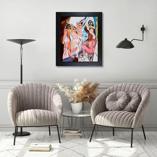 La Pastiche Les Demoiselles d'Avignon with New Age Black Frame, 24.75 x 28.75 - Wood