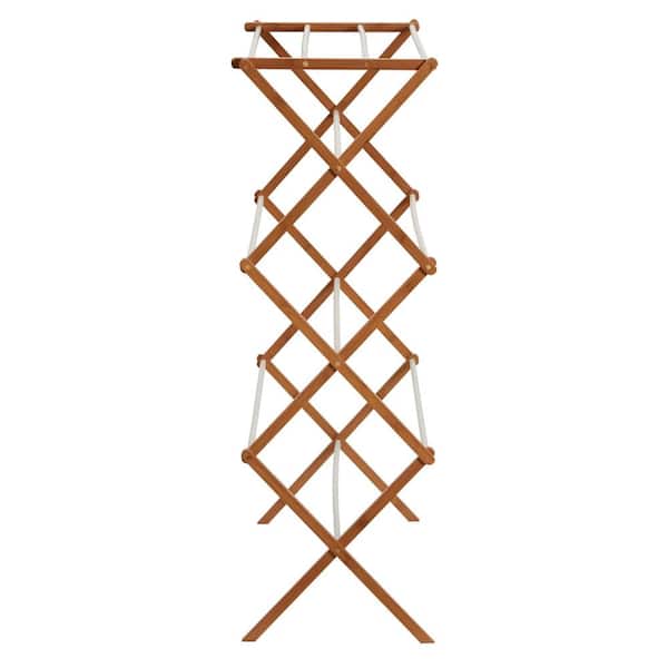 Household Essentials Bamboo Folding Clothes Drying Rack, Upscale Laundry  Rack with 11 Dowels, Environmentally Friendly, Stable Frame, Shelf for  Drying
